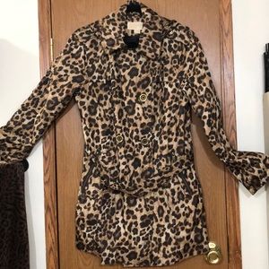 Michael Kors, Hooded Rain Coat, Leopard